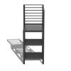 Outdoor Kitchen Island with Storage, Aluminum Kitchen Storage Island Outdoor Prep Table with Double Storage Rack, Freestanding Outdoor Corner Cabinet