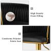 Bar Stools Set of 2,Gold Velvet Bar Stools,Counter Height Bar Stools with Low Back,Swivel Bar Stools for Kitchen Island, Bar Pub Black