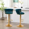 Bar Stools Set of 2, Height Adjustable ,Fabric Around Woven Basket Network Design,Velvet Modern Bar Chairs for Home and Kitchen Counter