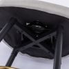 A&A Furniture,Counter Height 25" Modern Leathaire Fabric bar chairs,180¬∞ Swivel Bar Stool Chair for Kitchen,Tufted Gold Nailhead Trim Bar Stools with