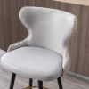 A&A Furniture,Counter Height 25" Modern Leathaire Fabric bar chairs,180¬∞ Swivel Bar Stool Chair for Kitchen,Tufted Gold Nailhead Trim Bar Stools with