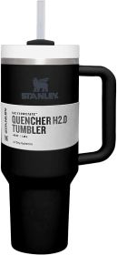 Stainless Steel Vacuum Insulated Tumbler With Lid And Straw For Water, 40 Oz Tumbler With Handle Stainless Steel 304 Car Cup Water Cup Vacuum Insulati (Color: Black)