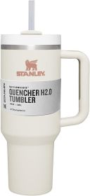 Stainless Steel Vacuum Insulated Tumbler With Lid And Straw For Water, 40 Oz Tumbler With Handle Stainless Steel 304 Car Cup Water Cup Vacuum Insulati (Color: White)