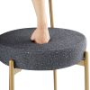 25" Modern Gold Bar Stools Set of 2 Counter Height Bar Stools for Kitchen Counter Upholstered Sherpa Counter Stools with Backs Kitchen Island Stool